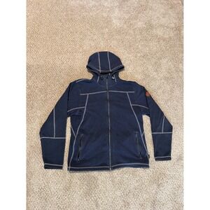 Justin FR Flame Resistant Hoodie Mens Large Navy Blue Full Zip Work F1JW44030